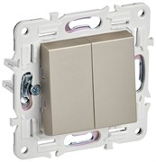 IEK SKANDY Шампань Выключатель 2-клавишный проходной 10А SK-V05Sh SK-V22-0-10-K37