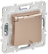IEK SKANDY Песочный Розетка с/з с защитными шторками и крышкой 16А IP44 SK-R11Sa SK-R16-16-44-K98