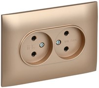 IEK SKANDY Песочный Розетка 2-ая б/з 10А в сборе SK-R10Sa SK-R20-10-K98-F