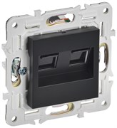 IEK SKANDY Черный Розетка компьютерная двойная RJ45 кат.6 SK-K04Bl SK-K20-2-K02 IEK SKANDY Черный Розетка компьютерная двойная RJ45 кат.6 SK-K04Bl SK-K20-2-K02