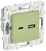 IEK SKANDY Мятный Розетка USB A+C 3,1А SK-R14G SK-U22-D31-K06