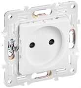 IEK SKANDY Арктический белый Розетка б/з с защитными шторками 10А SK-R01W SK-R13-10-K01