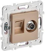 IEK SKANDY Песочный Розетка двойная TV+RJ45 кат.5E SK-A14Sa SK-AK20-1-K98