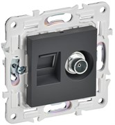 IEK SKANDY Титан Розетка двойная TV+RJ45 кат.6E SK-A15T SK-AK20-2-K48