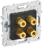IEK SKANDY Графит Аудиорозетка 4-ая SK-A01G SK-S40-K53
