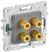 IEK SKANDY Серый Аудиорозетка 4-ая SK-A01Gr SK-S40-K03
