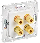 IEK SKANDY Арктический белый Аудиорозетка 4-ая SK-A01W SK-S40-K01