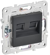 IEK SKANDY Титан Розетка компьютерная двойная RJ45 кат.6 SK-K04T SK-K20-2-K48