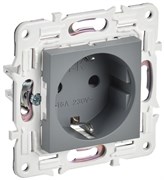 IEK SKANDY Серый Розетка с/з с защитными шторками 16А б/к SK-R06Gr SK-R14-16-1-K03