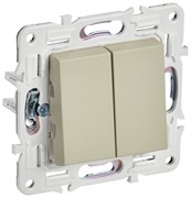 IEK SKANDY Бежевый Выключатель 2-клавишный 10А SK-V04B SK-V20-0-10-K10