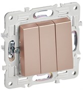 IEK SKANDY Песочный Выключатель 3-клавишный 10А SK-V11Sa SK-V30-0-10-K98