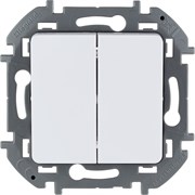 Legrand Inspiria белый выключатель двухклавишный 10 AX - 250 В 673620