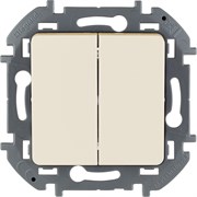 Legrand Inspiria слоновая кость выключатель двухклавишный 10 AX - 250 В 673621