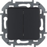 Legrand Inspiria антрацит выключатель двухклавишный 10 AX - 250 В 673623