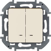 Legrand Inspiria слоновая кость выключатель двухклавишный с подсветкой/индикацией 10 AX - 250 В 673631