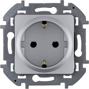 Legrand Inspiria алюминий розетка 2К+З - немецкий стандарт - 16 А - 250 В 673722