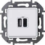 Legrand Inspiria белый зарядное устройство с двумя USB-разьемами A-C 240В/5В 3000мА 673760