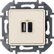Legrand Inspiria слоновая кость зарядное устройство с двумя USB-разьемами A-C 240В/5В 3000мА 673761