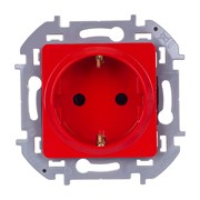 Legrand INSPIRIA Красный Розетка с/з со шторками 673734
