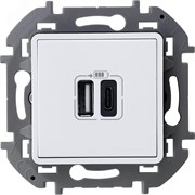Зарядное устройство с двумя USB разьемами A C 240В/5В 3000мА INSPIRIA белый 673760 pe826503