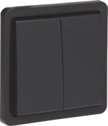 Niko Hydro Черный Выключатель 2-клавишный, IP55, пруж клеммы 761-31505