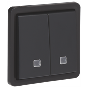 Niko Hydro Черный Кнопка 2-клавишная NO or NC, с/п, IP55, пруж клеммы 761-35105