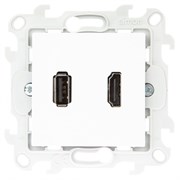 Simon 24 Белый Коннектор HDMI+USB 2.0 2411095-030