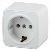 Intro 3-202-01 Розетка 2P+E Schuko, 16А-250В, IP20, ОУ, Polo, Белый Б0036098