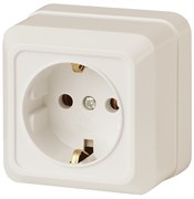 Intro Розетка Quadro 2-202-02 с заземлением 2P+E Schuko, 16А-250В, IP20, ОУ, слоновая кость Б0053785
