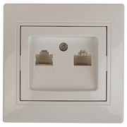 Intro 1-304-02 Розетка информационная 2xRJ45, СУ, Plano, сл.кость Б0043242