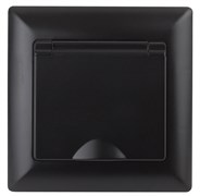 Intro Розетка Solo 4-203-05 с заземлением 2P+E Schuko с крышкой, 16А-250В, IP20, СУ, антрацит Б0053661