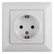 Intro Розетка Solo 4-202-01 с заземлением 2P+E Schuko, 16А-250В, IP20, СУ, белый Б0053649