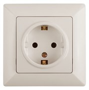 Intro Розетка Solo 4-202-02 с заземлением 2P+E Schuko, 16А-250В, IP20, СУ, слоновая кость Б0053650