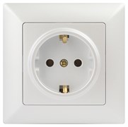 Intro Розетка Solo 4-202-06 с заземлением 2P+E Schuko, 16А-250В, IP20, СУ, перламутр Б0053654