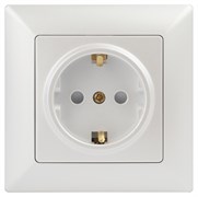 Intro Розетка Solo 4-206-06 с заземлением 2P+E Schuko со шторками, 16А-250В, IP20, СУ, перламутр Б0053686