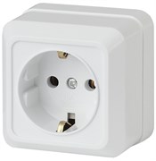 Intro Розетка Quadro 2-202-01 с заземлением 2P+E Schuko, 16А-250В, IP20, ОУ, белый Б0053783
