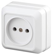 Intro Розетка Quadro 2-201-01 без заземления 2P, 16А-250В, IP20, ОУ, белый Б0053774
