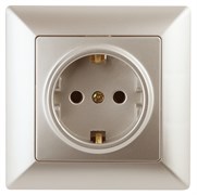 Intro Розетка Solo 4-202-04 с заземлением 2P+E Schuko, 16А-250В, IP20, СУ, шампань Б0053652