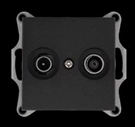 Jasmart Розетка TV+FM Φ9.5mm оконечная с накладкой, цвет Антрацит G6204B