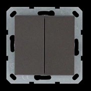 Jasmart Выключатель двухклавишный 10A 250V~ с накладкой, цвет Мокко G3023Z