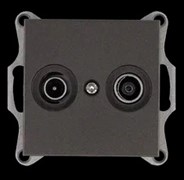 Jasmart Розетка TV+FM Φ9.5mm оконечная с накладкой, цвет Мокко G6204Z