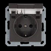 Jasmart Розетка SHUKO© с крышкой и защитными шторками 16A 250V~ 2P+T, цвет Мокко G5505Z