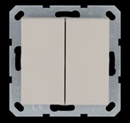 Jasmart Выключатель двухклавишный проходной 10A 250V~ с накладкой, цвет Тауп G3022T