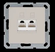 Jasmart Интернет-розетка RJ45 двойная с накладкой, цвет Тауп G6106T