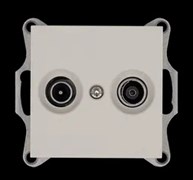 Jasmart Розетка TV+FM Φ9.5mm проходная с накладкой, цвет Тауп G6205T