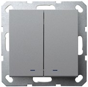 Jasmart G Алюминий Выключатель 2-кл перекрестный с подсветкой 10A 250V~ G3023NS