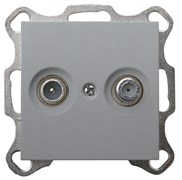 Jasmart G Алюминий Розетка TV+FM проходная G6205S