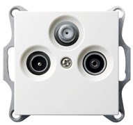 Jasmart G Белый глянцевый Розетка TV+FM+SAT оконечная G6206W
