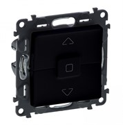 Legrand Valena Life Black выключатель управления для жалюзи и рольставней 6АХ 250В. С лицевой панелью. Безвинтовые зажимы, антрацит. 756329