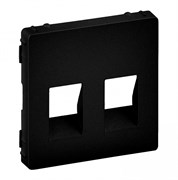 Legrand Valena Life Black лицевая панель для аудиорозетки с пружинными зажимами двойной, антрацит. 756372